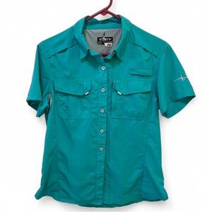 • Habit •Teal Casual Button Down Shirt